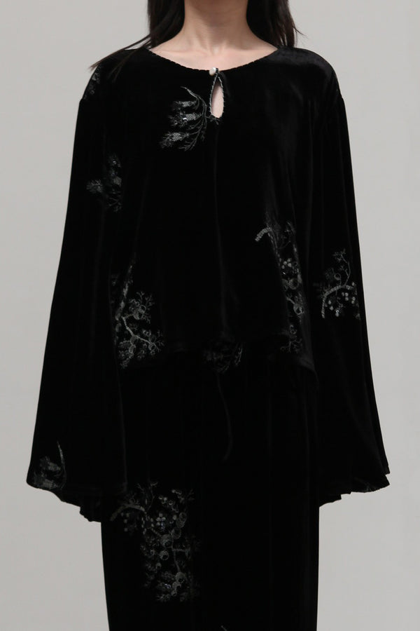 MUTEDANCE velvet bell cuffs shirt MD24SS37 PM164